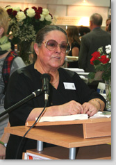 Foto: Claire Vernay bei ihrer Lesung auf der Leipziger Buchmesse 2010