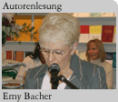 Foto: Autorin emy Bacher bei ihrer Lesung auf der Frankfurter Buchmesse 2007