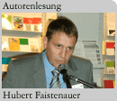 Foto: Hubert Faistenauer bei seiner Lesung auf der Frankfurter Buchmesse