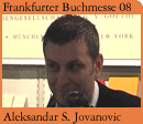 Foto: Autor Aleksandar Jovanovic bei seiner Lesung auf der Frankfurter Buchmesse 2008