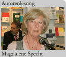 Foto: Autorin Magdalene Specht bei ihrer Lesung auf der Frankfurter Buchmesse 2007